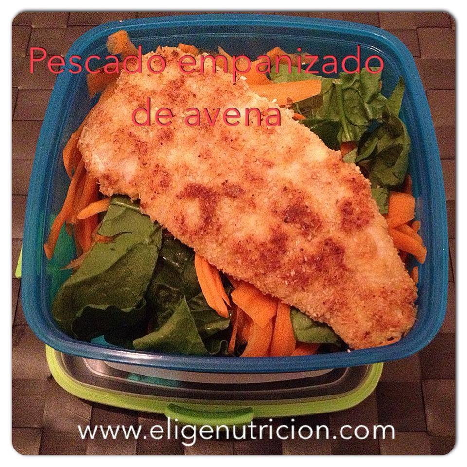 Pescado empanizado de avena